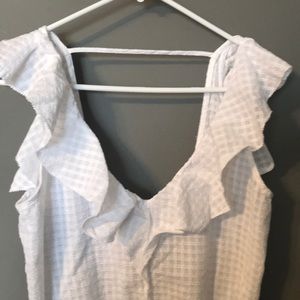 White Abercrombie & Fitch Ruffled Peasant Blouse
